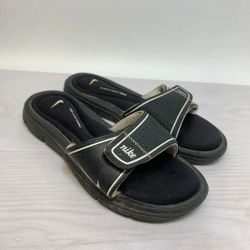 Nike Comfort Slides Sandals Flip Flops‎ Women's Size 7 Black #360383-011 Padded